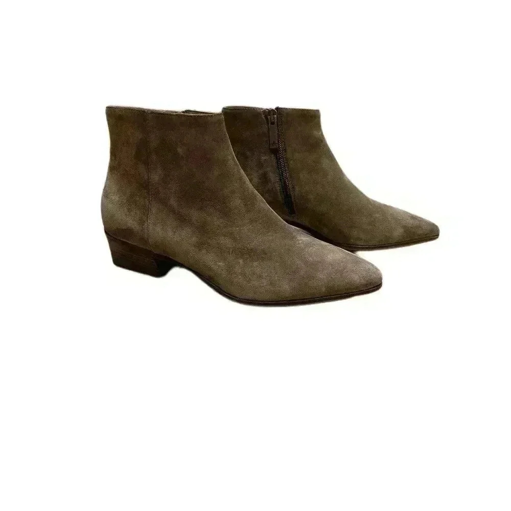 Aquatalia Fuoco Brown Suede Bootie - size 6